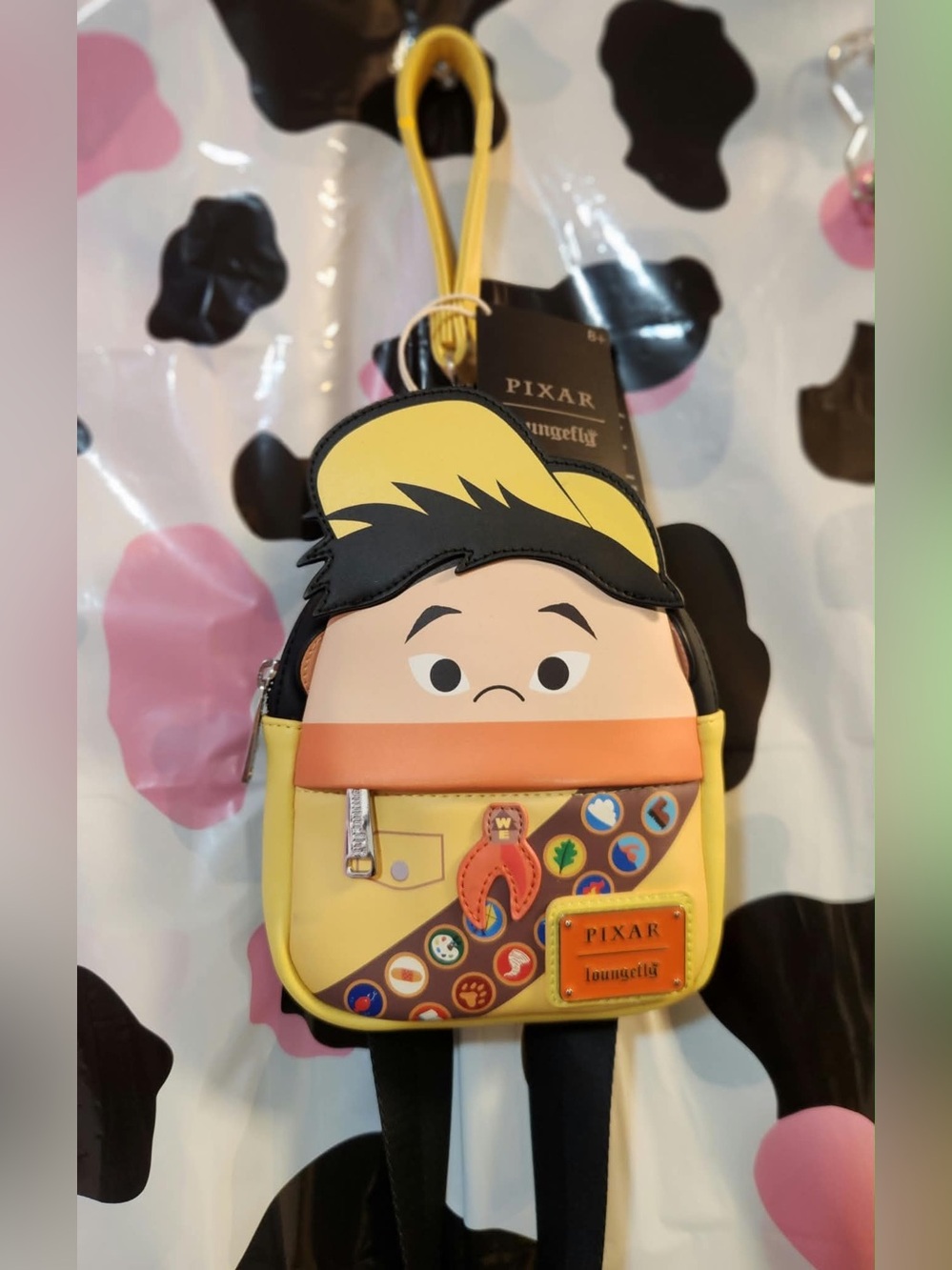 Loungefly Russell Yellow Orange Pixar Character Clutch Wristlet